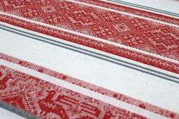Ткань лен жаккард 50 см арт. 1277-2 (красный)